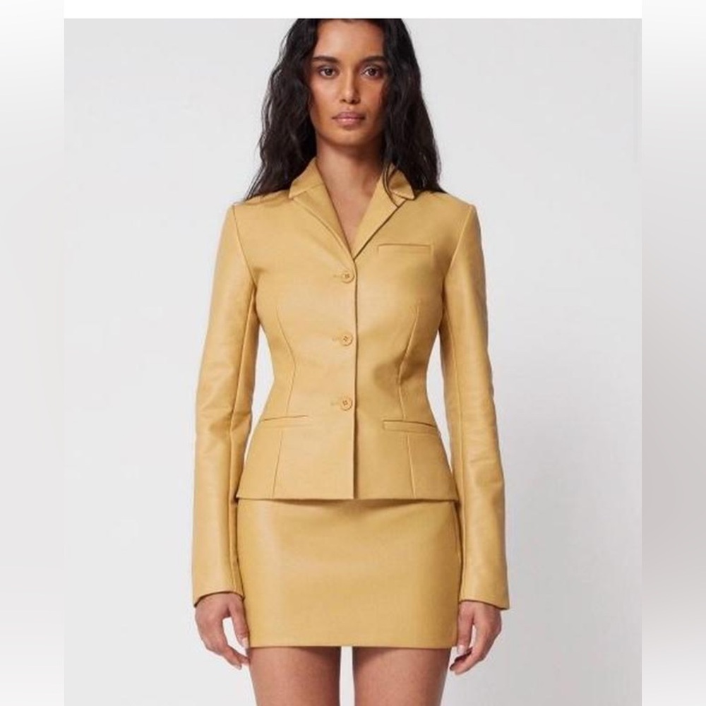 KHY Tan Blazer Jacket and Skirt set